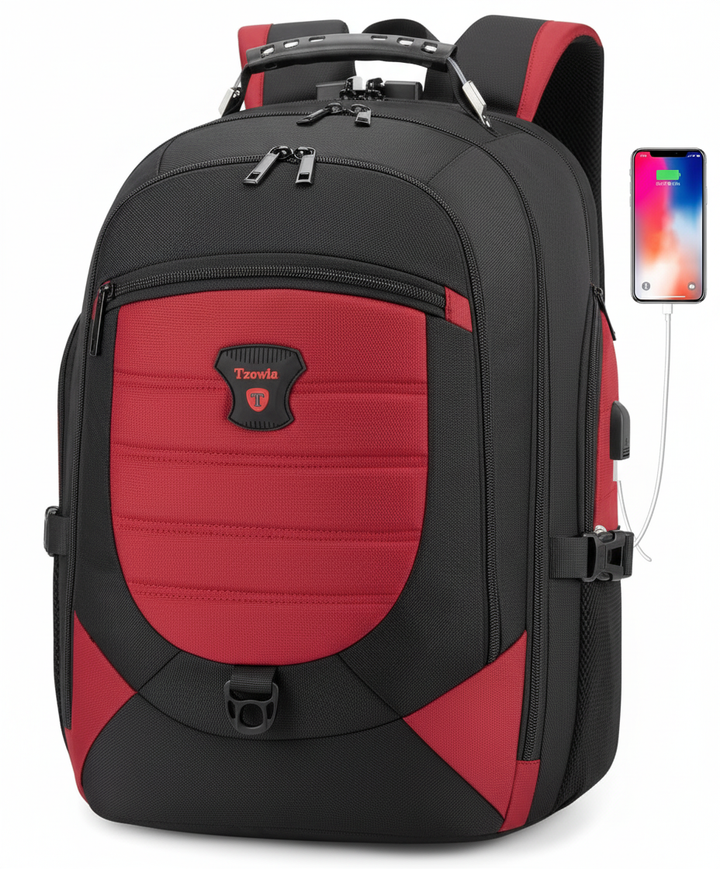Veilige TravelTech laptoprugzak voor reizen, met antidiefstal en USB, donkergrijs, comfortabel voor dagelijks gebruik.