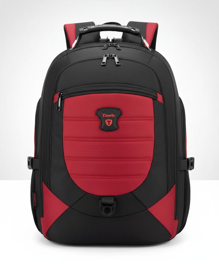 Moderne rugtas TravelTech in lichtgrijs, veilige laptoprugzak met USB, ideaal voor school, werk en reizen.