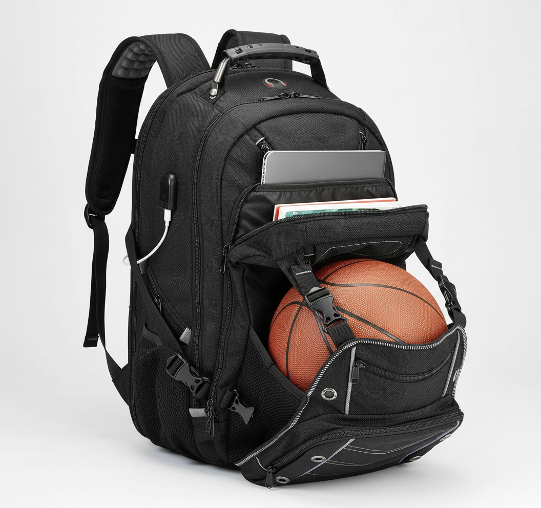 Grote unisex 55L reistas, ideaal als laptoprugzak, met slimme organisatievakken en TSA-slot compatibiliteit.