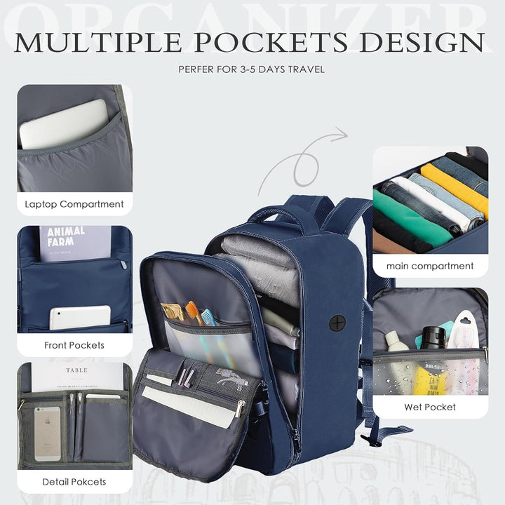 Multifunctionele unisex reisrugzak; te gebruiken als laptoprugzak, dagrugzak en handbagage.