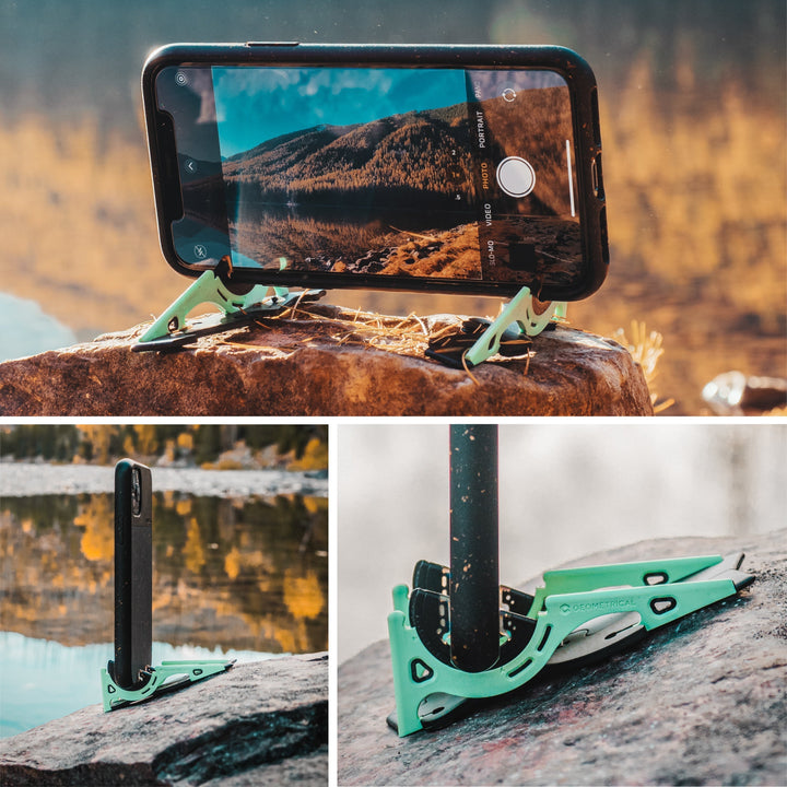 Super compact telefoonstatief, past in elke tas voor spontane fotoshoots en video's. Draagbaar gadget.
