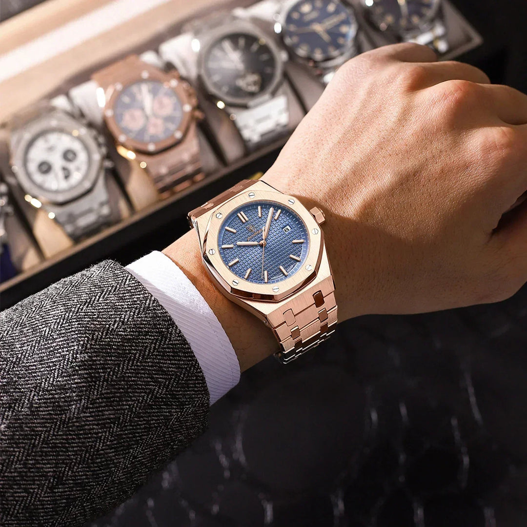 Jonas Deluxe herenhorloge met strak design, robuust en waterbestendig. Een essentieel accessoire.