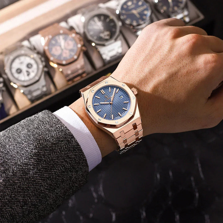 Jonas Deluxe herenhorloge met strak design, robuust en waterbestendig. Een essentieel accessoire.