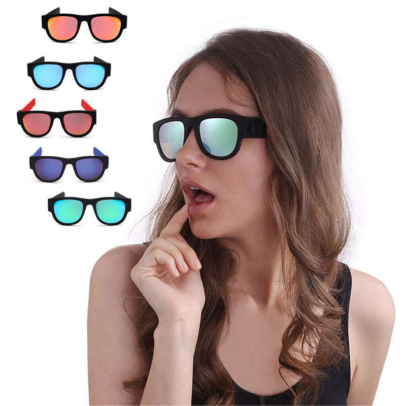 Duurzame unisex zonnebril met UV400 bescherming & flexibele, wikkelbare pootjes. Ideaal voor onderweg. Gepolariseerd.