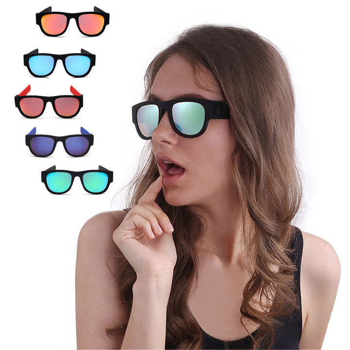 Duurzame unisex zonnebril met UV400 bescherming & flexibele, wikkelbare pootjes. Ideaal voor onderweg. Gepolariseerd.