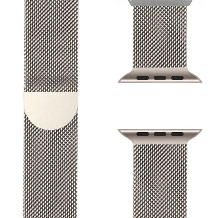 Strakke Milanese Apple Watch armband, roestvrij staal, magnetisch en een tijdloos accessoire.