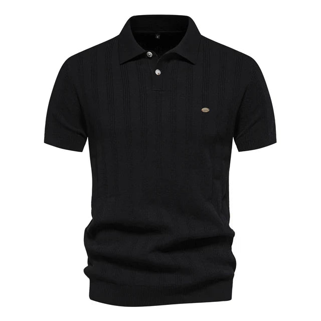 Comfortabel en stijlvol heren polo shirt met ademend design, perfect voor een casual look in de zomer.