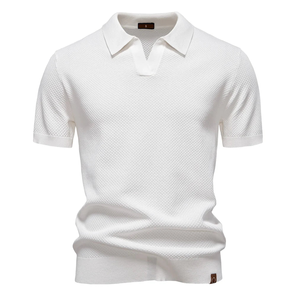 Veelzijdig heren zomer polo shirt met open kraag; comfortabel en makkelijk te combineren.