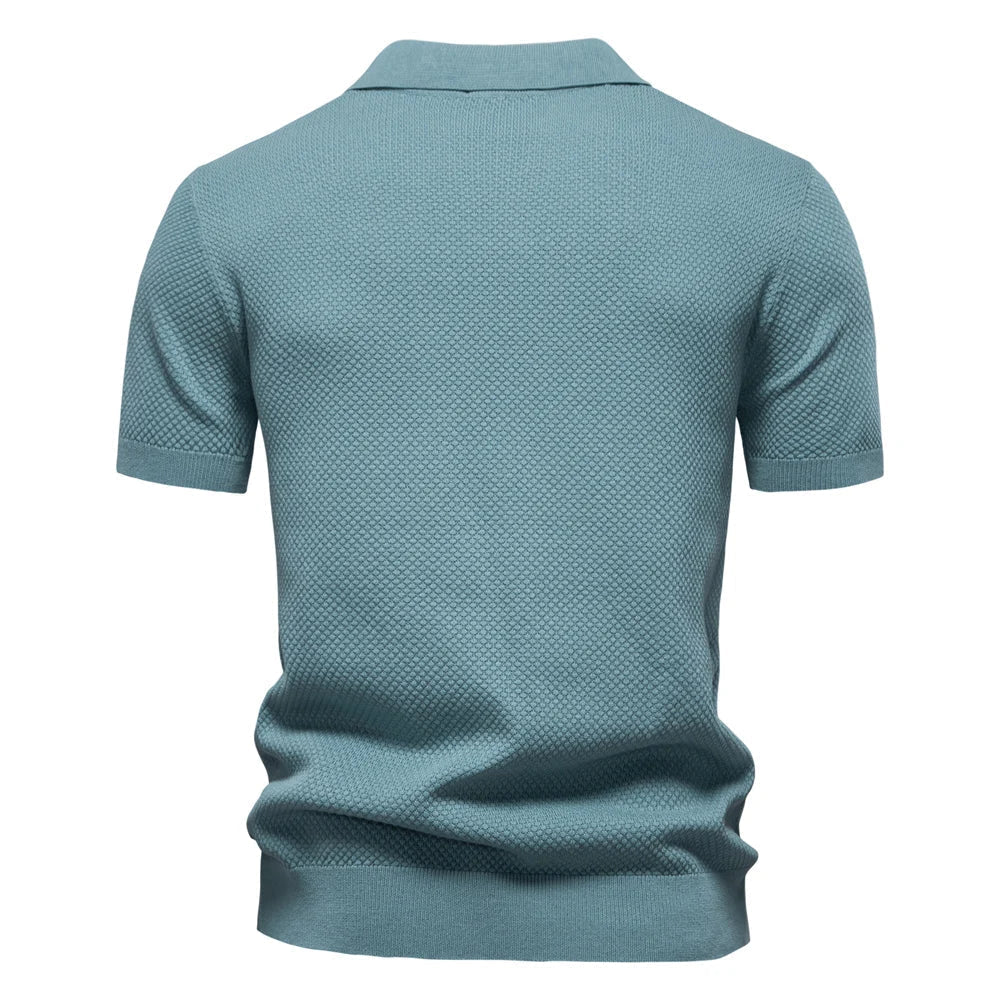 Comfortabel en ademend heren polo shirt met open kraag, ideaal voor casual zomerse outfits.