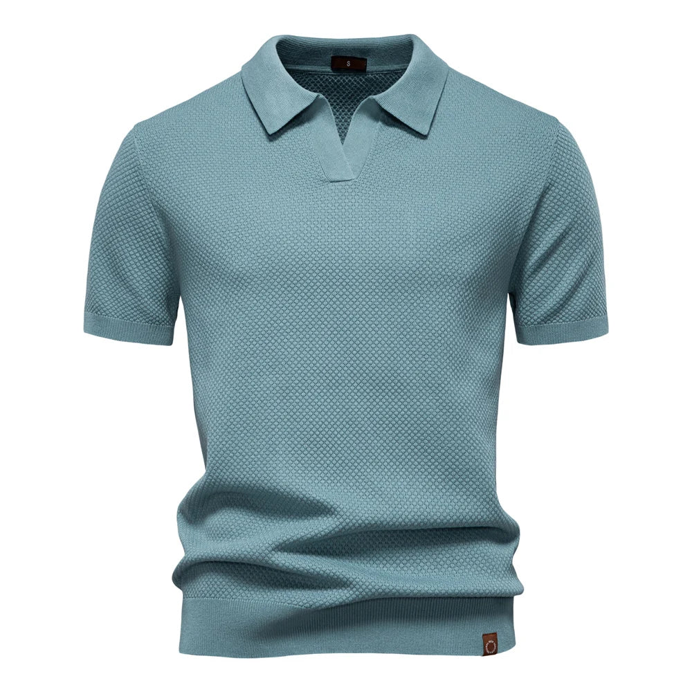 Heren polo shirt met open kraag, perfect voor een stijlvolle zomerlook.