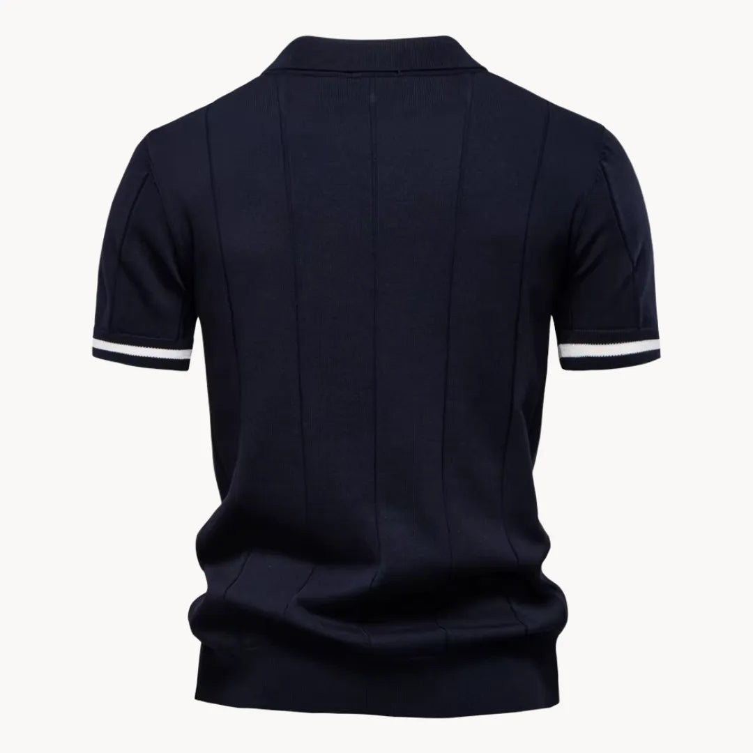 Grijze heren polo shirt, korte rits, klassieke kraag; een veelzijdige regular fit voor mannen.