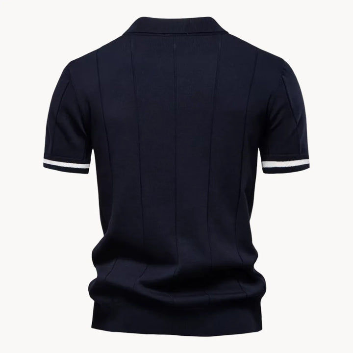 Grijze heren polo shirt, korte rits, klassieke kraag; een veelzijdige regular fit voor mannen.