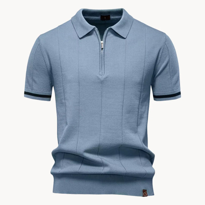 Casual heren polo shirt, korte rits, klassieke kraag; veelzijdig voor zowel werk als vrije tijd.