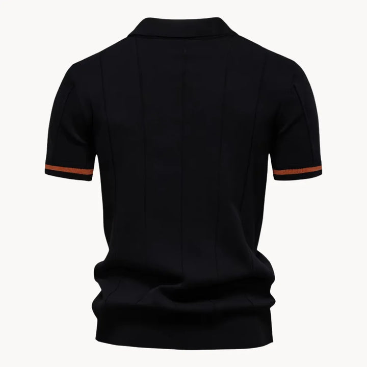 Trendy heren polo shirt, korte rits, klassieke kraag; geschikt voor diverse smart casual gelegenheden.