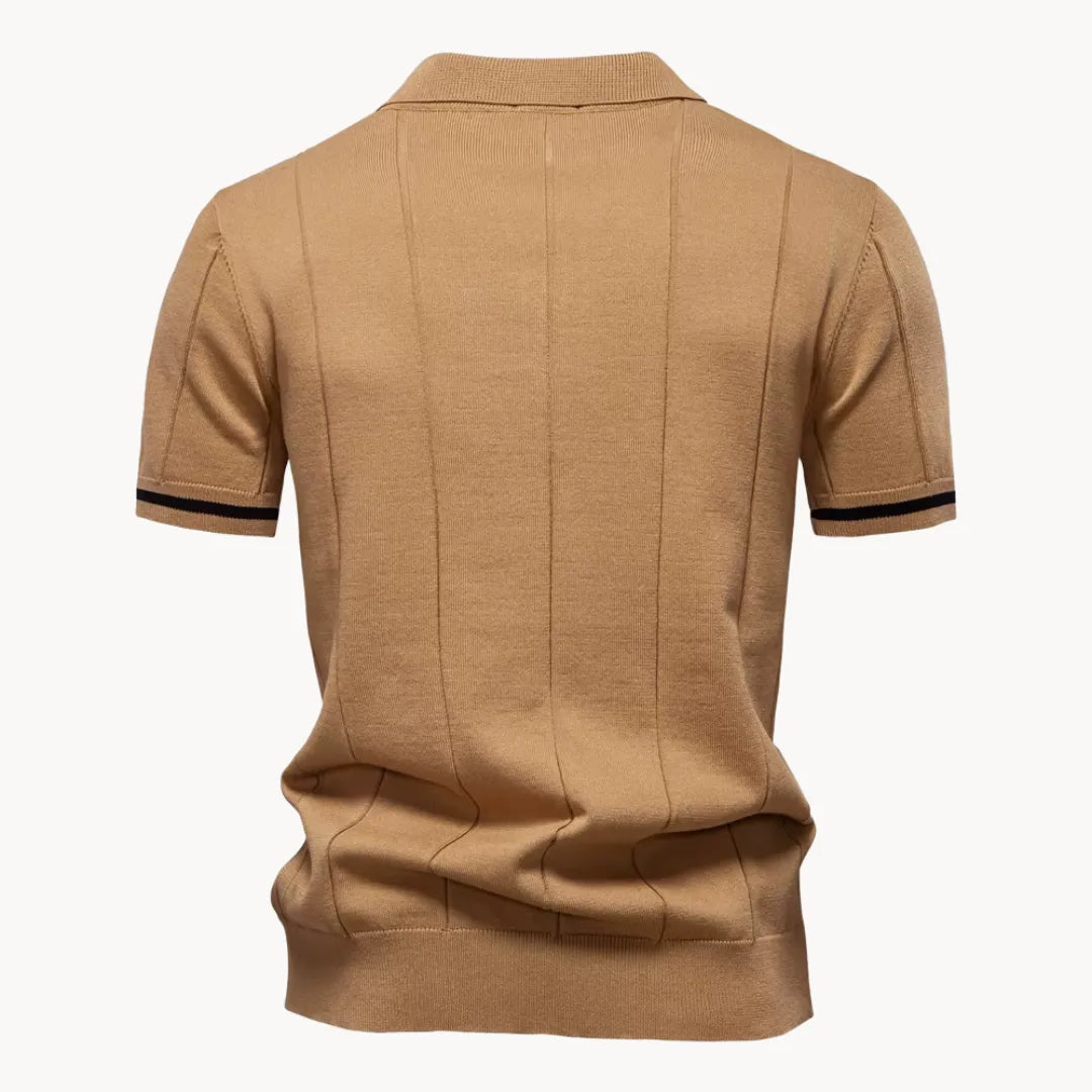 Stijlvolle heren polo met comfortabele regular fit, korte rits en klassieke kraag voor de zomer.