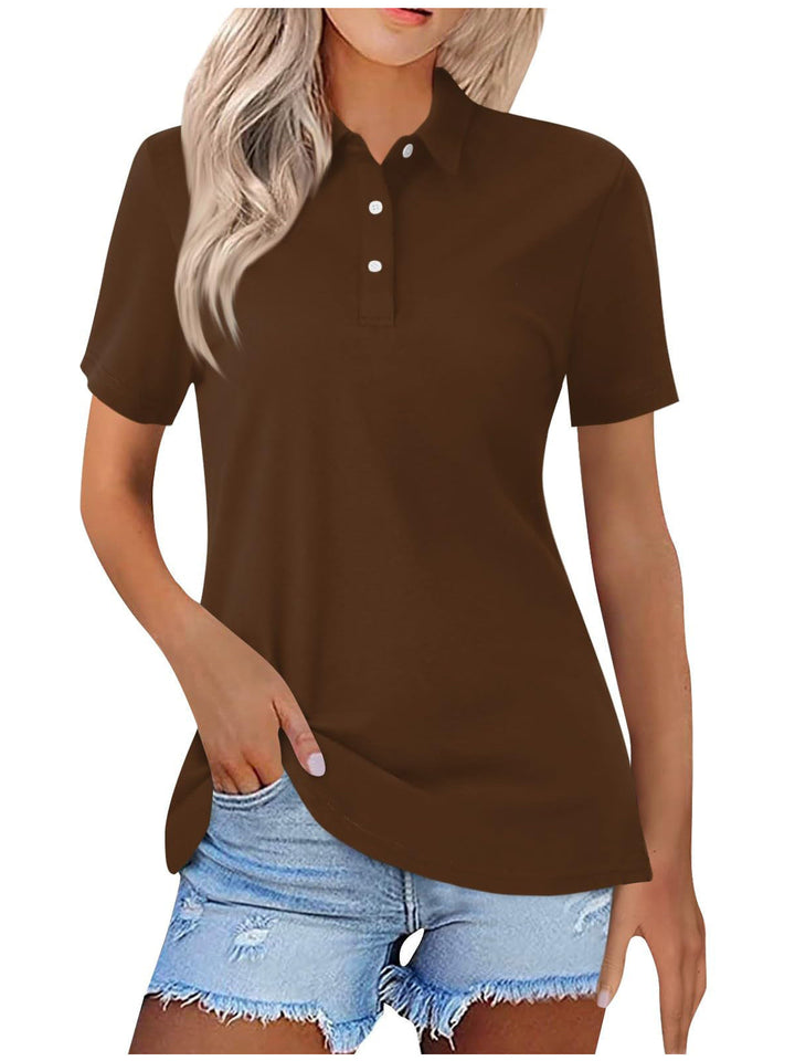 Dames poloshirt smart-casual gecombineerd; klassieke en veelzijdige damesmode.