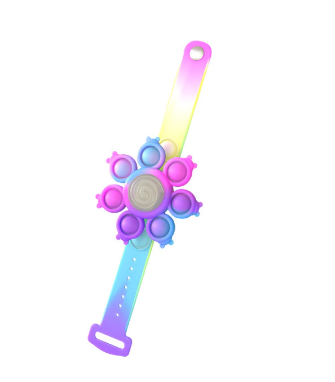 Unisex fidget armband met groene pop bubbles voor stressverlichting, gemaakt van siliconen.