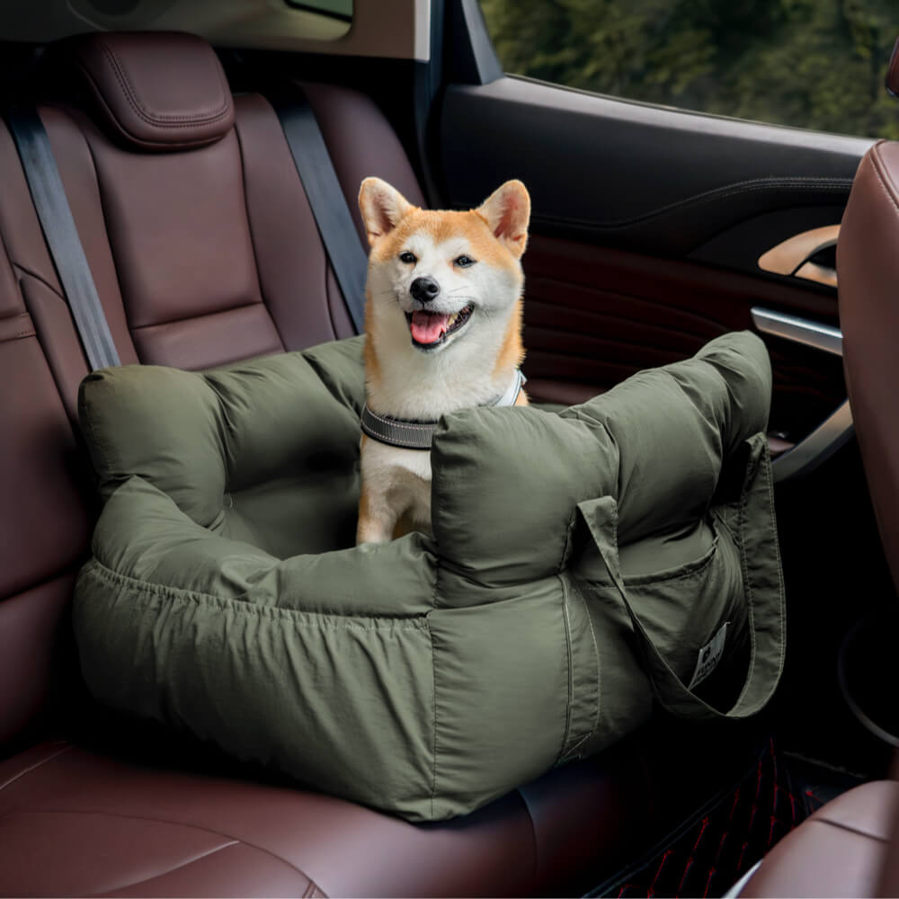 Zachte, veilige TravelPaw honden reismand voor in de auto. Comfortabele, wasbare hondenmand voor huisdier.