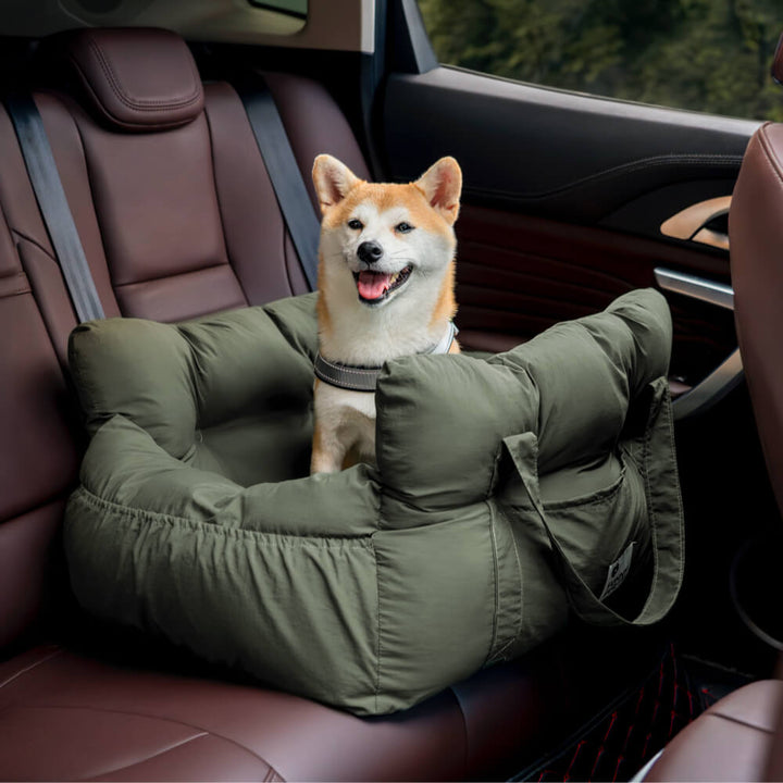 Zachte, veilige TravelPaw honden reismand voor in de auto. Comfortabele, wasbare hondenmand voor huisdier.