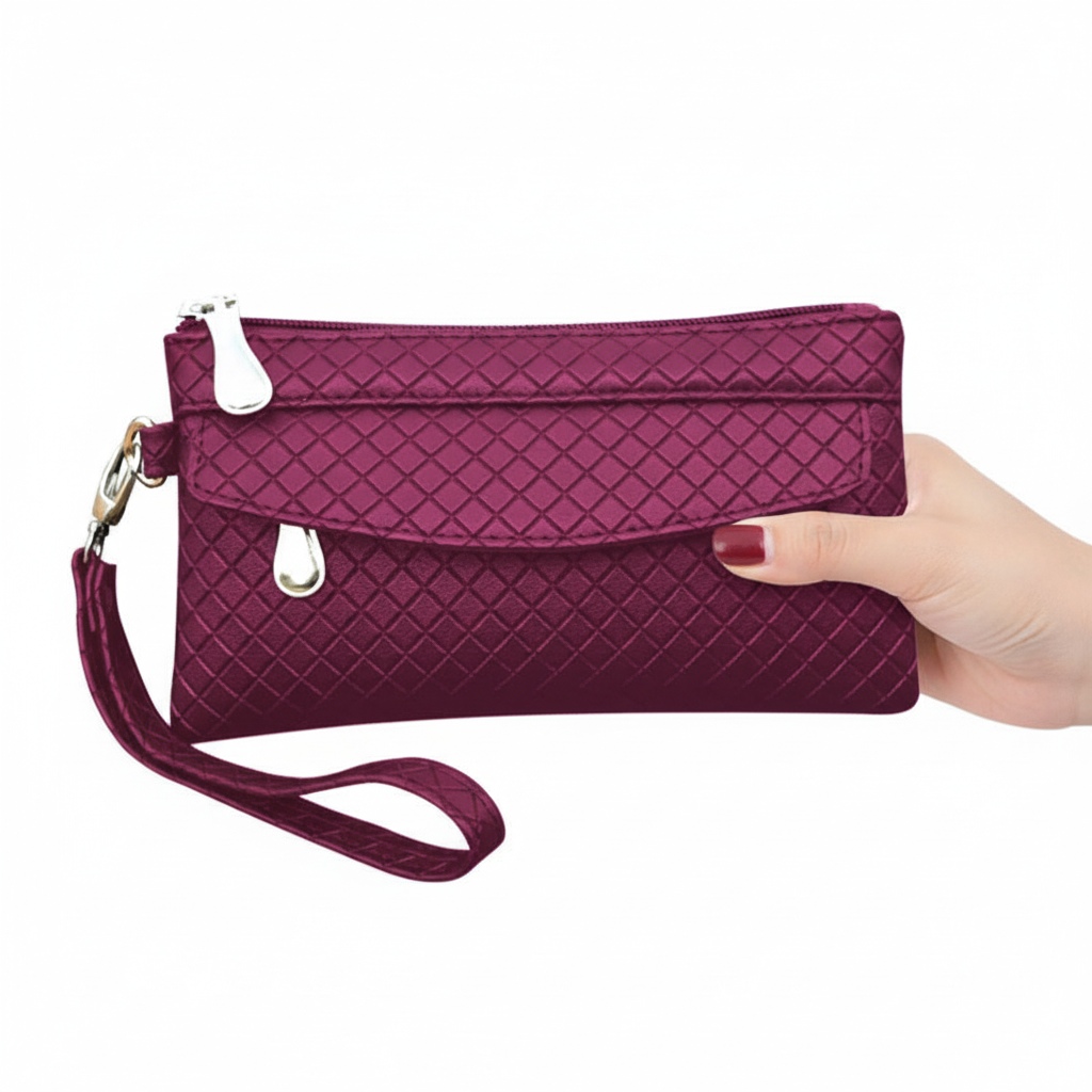 Luxe dames portemonnee van duurzaam PU-leer, compact en elegant design.