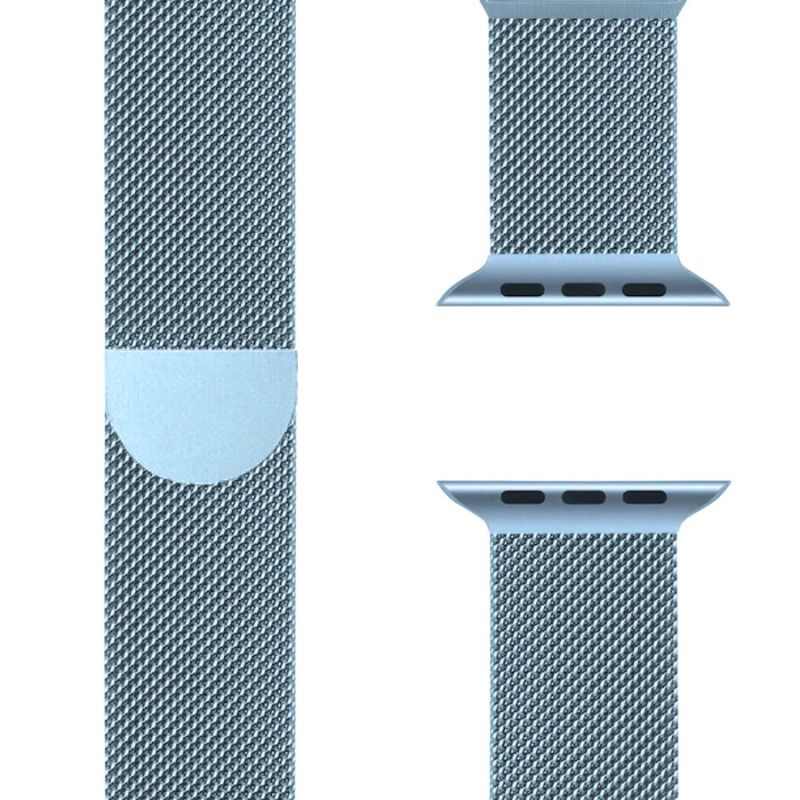 Comfortabele RVS Milanese Apple Watch band, SteelFlex design, verstelbaar en huidvriendelijk.