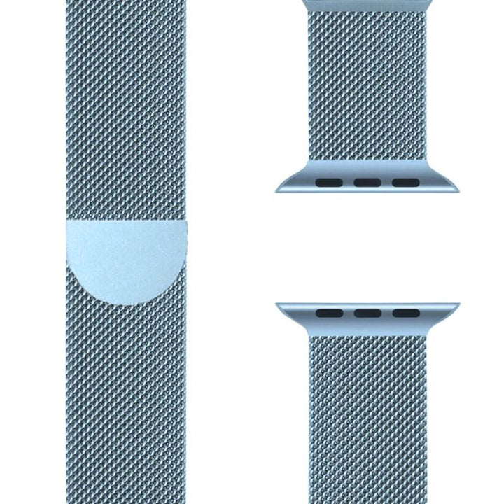 Comfortabele RVS Milanese Apple Watch band, SteelFlex design, verstelbaar en huidvriendelijk.