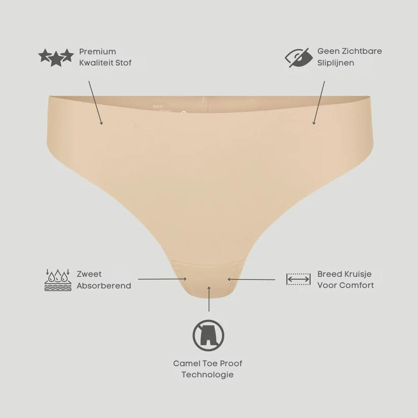 Dames onzichtbare camel toe string; comfortabele naadloze lingerie voor zelfvertrouwen onder elke outfit.