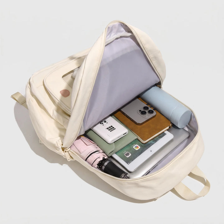 Moderne unisex dagrugzak met duidelijk transparant voorvak, een preppy must-have voor school en college.