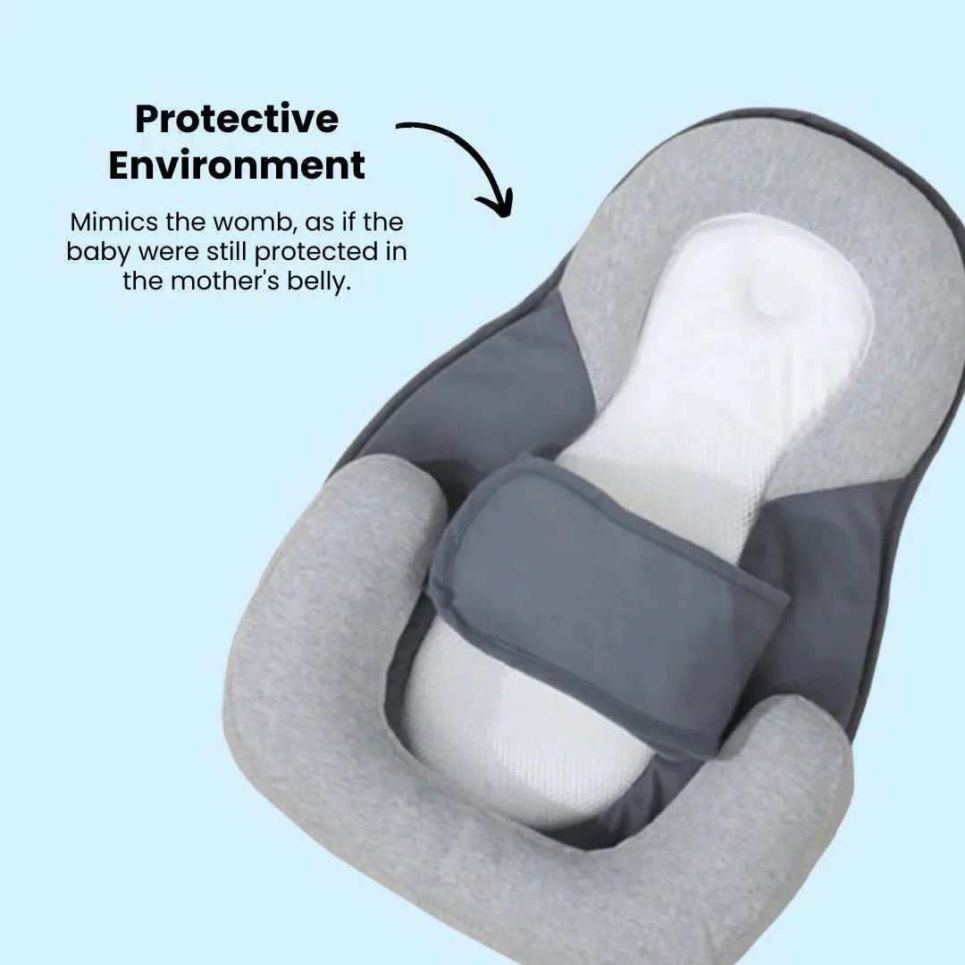 Veelzijdig babynestje/anti-spuug kussen voor zuigelingen; essentieel babyproduct voor comfort en slaapondersteuning.