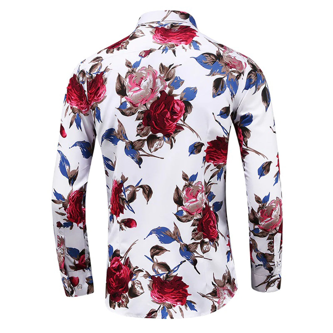 Trendy heren bloemenprint overhemd Finn, comfortabel en modern voor elke gelegenheid.