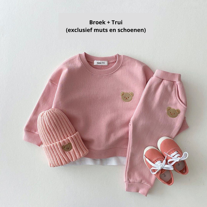 Ideaal cadeau baby: 2-delige peuterkleding set, zacht en schattig met bijpassende details.