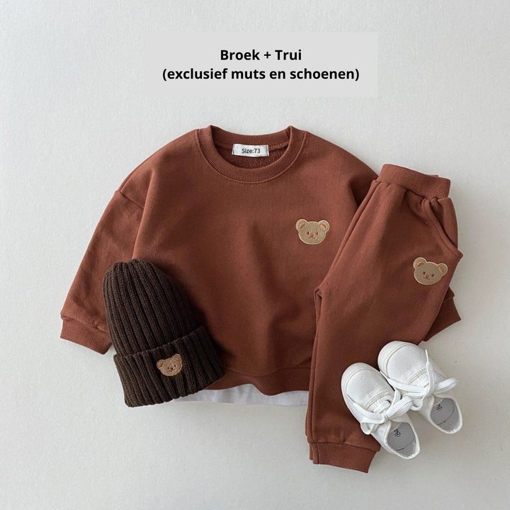 Bijpassende 2-delige kinderset, makkelijk te combineren voor een complete kinderoutfit.