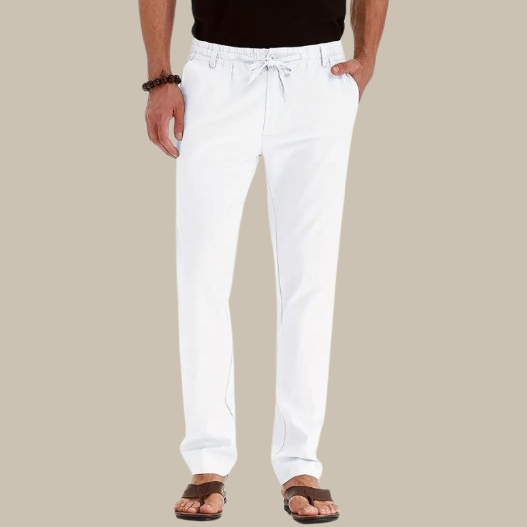 Herve heren zomerbroek in losse pasvorm. Stijlvol, comfortabel met elastische taille voor vrije tijd.
