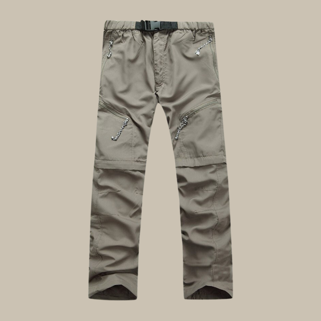 Comfortabele heren reisbroek met ritsen, perfect voor lange wandelingen en avontuurlijke trips.