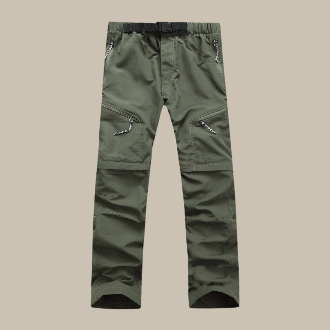 Veelzijdige heren outdoor afritsbroek die verandert in shorts, comfortabel voor elk avontuur.