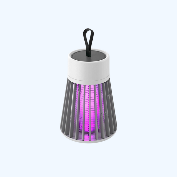 Lichtgrijze Universele LED muggenlamp met UV licht, effectieve draadloze insectenverdelger voor huis en tuin.