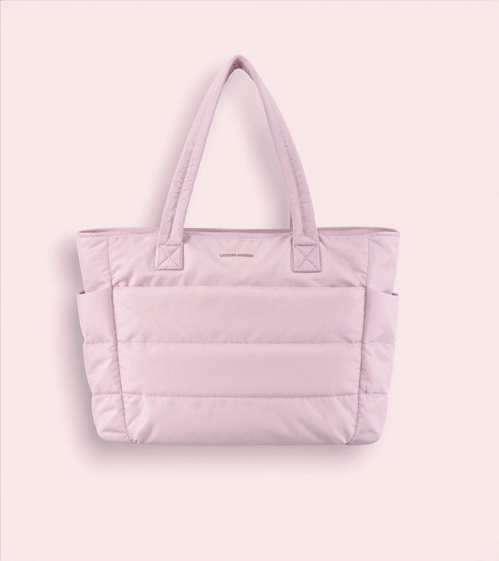 Praktische unisex schooltas. Modieuze puffer tas met speciaal laptopvak voor werk of studie.