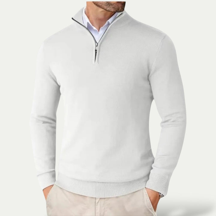 Tijdloze basic heren Owen halve rits pullover; comfortabele trui met lange mouwen voor elke man.