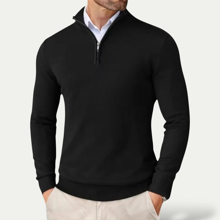 Heren Owen halve rits trui. Casual pullover met lange mouwen voor comfort en stijl.