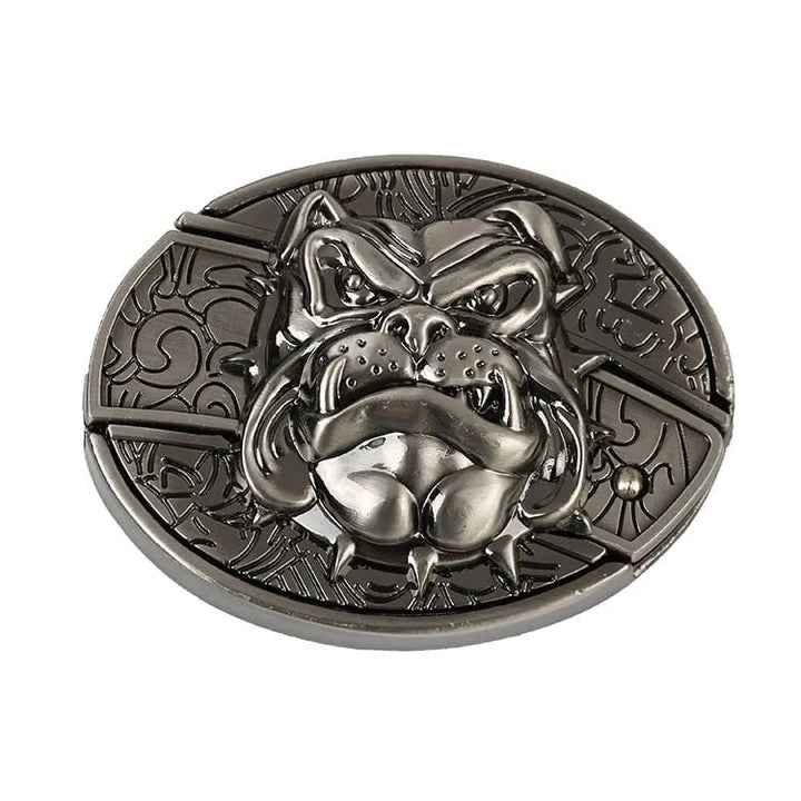 Coole heren punkriem met metalen gesp en ingenieus verborgen mes.