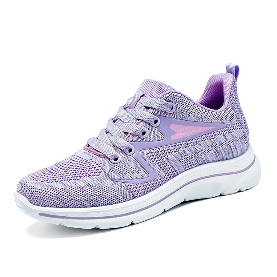 Vooraanzicht ActiveWalk Pro damessneakers, breed en comfortabel voor alledaags gebruik, biedt pijnverlichting.