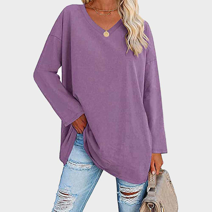 Stijlvolle Hoymans top met lange mouwen voor dames, combineert elegantie met comfort. Effen kleur.