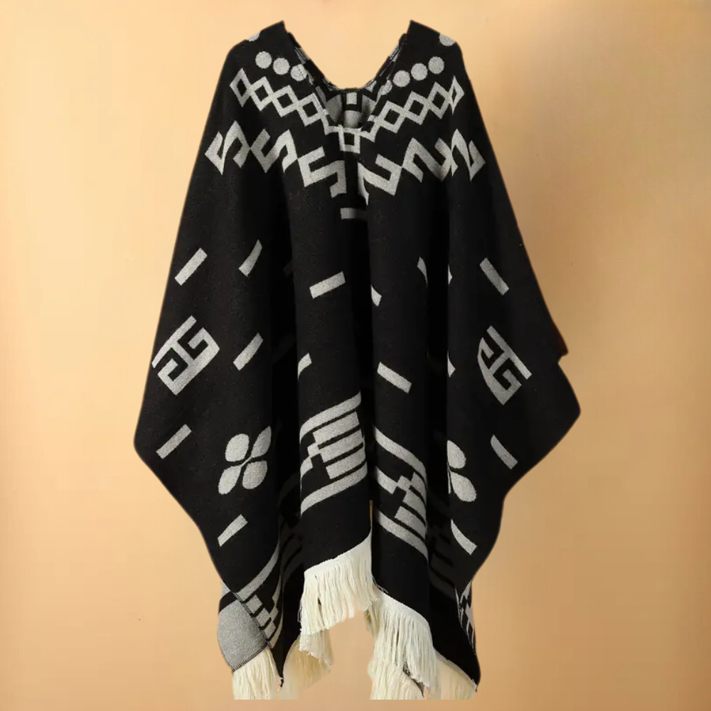 Heren winterponcho, warm en comfortabel. Ideaal voor koude dagen. Stijlvolle one-size mannen kleding.
