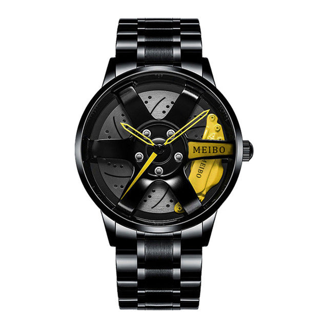 RaceVision herenhorloge met sportief racewagen design; precisie en waterbestendigheid voor de moderne man.