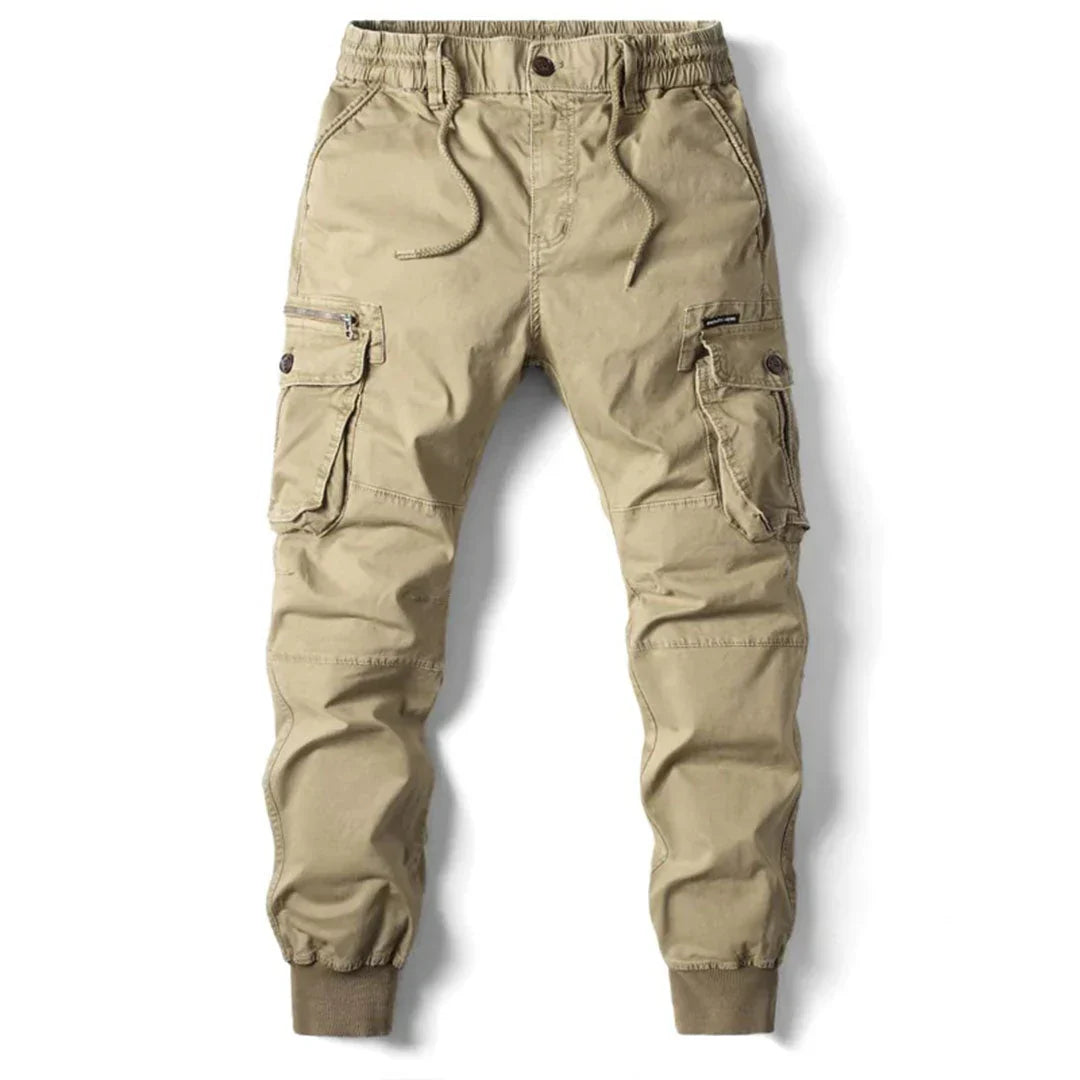Heren cargo broek van Hoymans, comfortabel en functioneel voor elke dag. Losvallend model van duurzaam katoen.