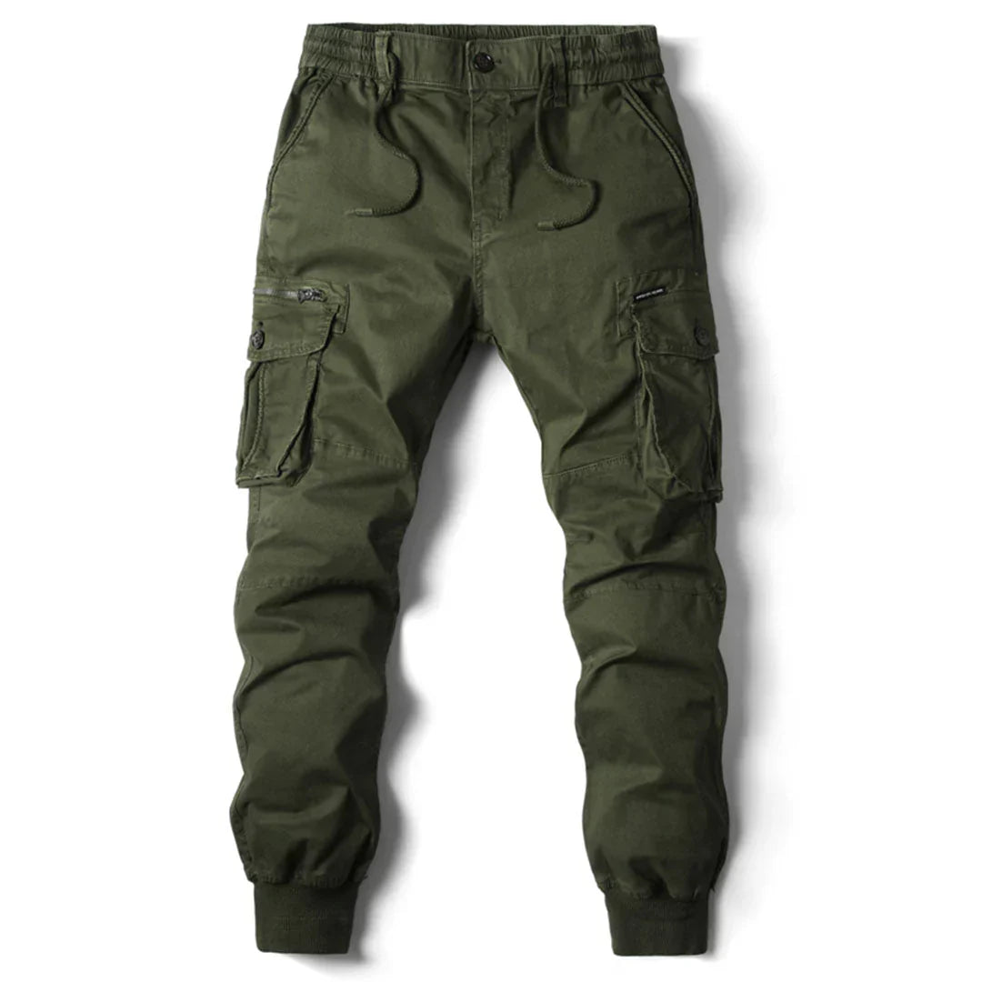 Functionele heren cargo broek met ruime zijzakken, perfect voor jouw essentials. Comfortabele pasvorm, robuuste stof.