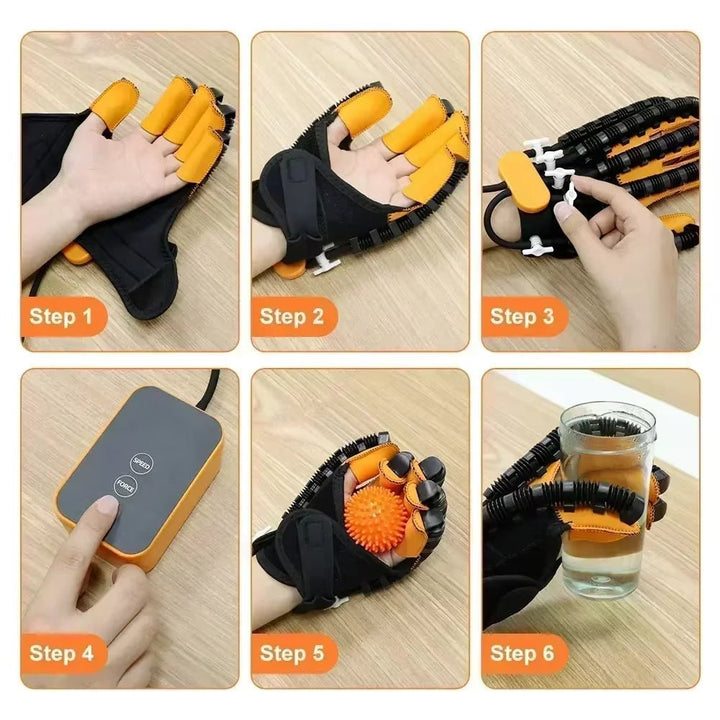 Fitness & gezondheid: automatische handschoen voor handrevalidatie en vergroting van gripkracht.