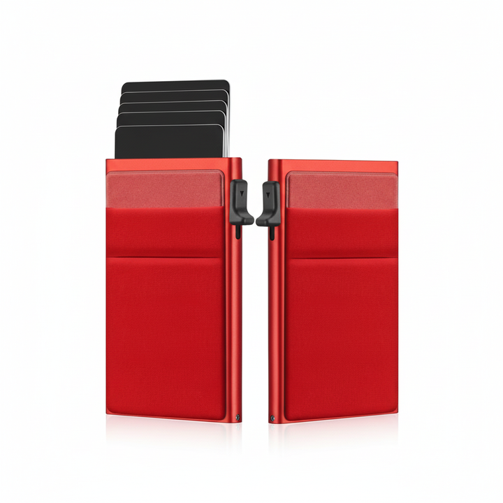 Elegante zwarte RFID portemonnee, perfect voor zakelijke heren. Stijlvol, minimalistisch en professioneel design.