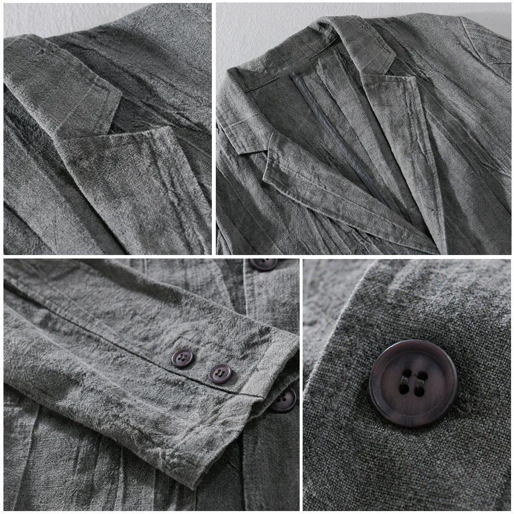 Veelzijdige heren blazer (beige/grijs) voor elke gelegenheid. Ademend, comfortabel en modieus voor lente/zomer.