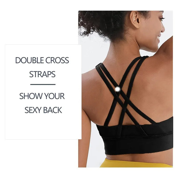 Premium activewear: dames sportbeha met racerback en medium ondersteuning voor intensieve workouts.